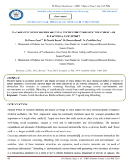 INTERNATIONAL JOURNAL OF RESEARCH IN DENTISTRY