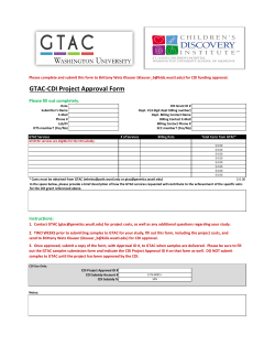 GTAC-CDI Project Approval Form