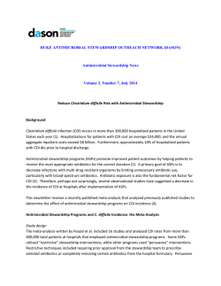 July 2014 - Duke Antimicrobial Stewardship Outreach Network