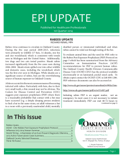 OCHD EPI Update 1st Qtr 2014