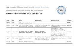 Summer School Dresden 2013, April 16 – 18
