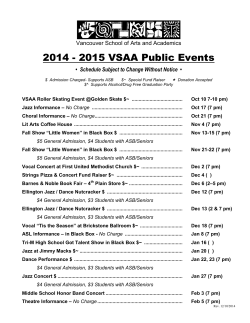 2014 - 2015 VSAA Public Events