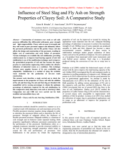 Influence of Steel Slag and Fly Ash on Strength Properties of Clayey
