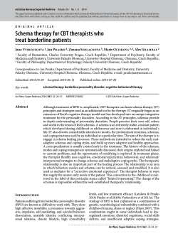 Schema therapy for CBT therapists who treat borderline