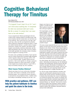 Cognitive Behavioral Therapy for Tinnitus