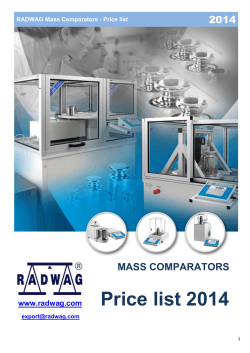 Radwag comparator cataloge inc. prices