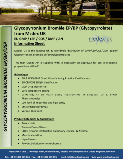 Glycopyrrolate EP/BP GMP/CEP