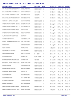 Current Contracts - City of Melbourne, Florida