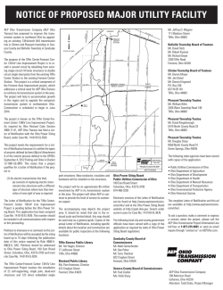 NOTICE OF PROPOSED MAJOR UTILITY FACILITY