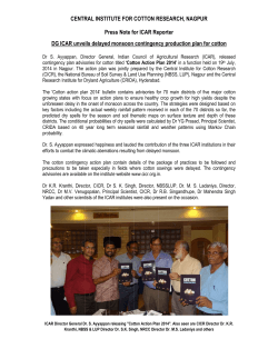 DG Visits, Nagpur. Releases Cotton Action Plan 2014