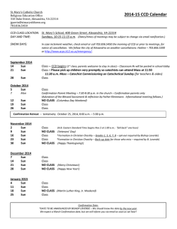 2014-2015 CCD Calendar - Saint Mary Catholic Church