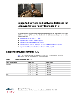 Supported Devices and Software Releases for CiscoWorks QoS