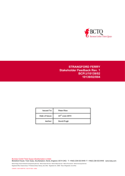 STRANGFORD FERRY Stakeholder Feedback Rev. 1 BCP/J/10139