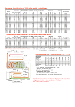 Technical Specification of CDT-A Series Air