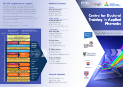 Centre for Doctoral Training in Applied Photonics