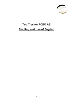 Top Tips for FCE/CAE Reading and Use of English