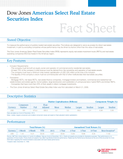 Dow Jones Americas Select Real Estate Securities Index Fact Sheet