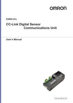 E3NW-CCL CC-Link Digital Sensor Communications Unit