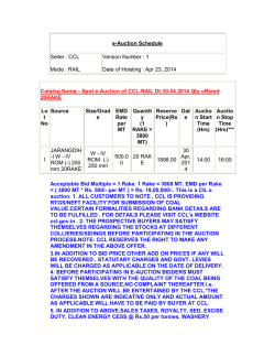 e-Auction Schedule Seller : CCL Mode : RAIL Version