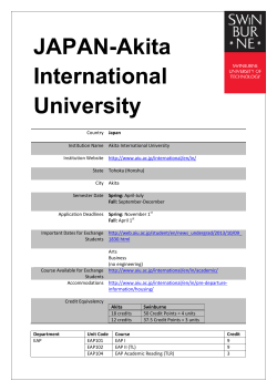 Akita International University - Swinburne University of Technology
