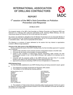 IADC summary of PPR 1