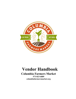 Vendor Handbook 2014 - Columbia Farmers Market
