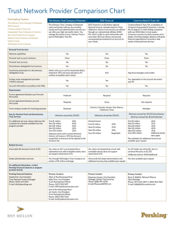 Trust Network Provider Comparison Chart