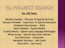 Our CBI Team: Michele Gardner - Director of Special Services