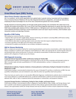 Dried Blood Spot (DBS) Testing