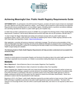Guide to Achieving Public Health Registry Requirements - IL