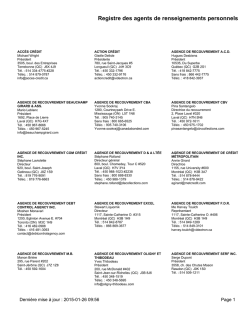 Registre des agents de renseignements personnels