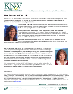 Congratulations - We have two new Partners at KNV LLP