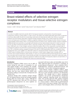 Breast-related effects of selective estrogen receptor modulators and