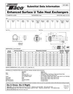 Enhanced Surface U Tube Heat Exchangers