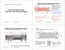 Heat Exchanger design/ Shell and Tube Heat Exchangers Shell-and