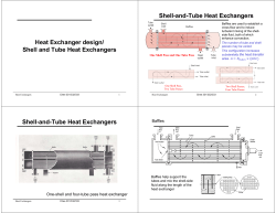 Heat Exchanger design/ Shell and Tube Heat Exchangers Shell-and