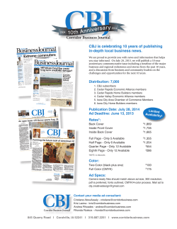 Download CBJ 10 Year Anniversary Magazine Rates file type: PDF