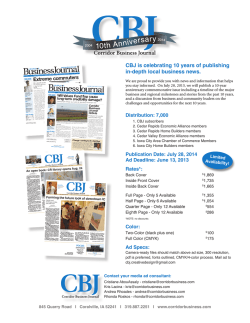 Download CBJ 10 Year Anniversary Magazine Rates file type: PDF