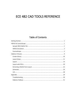 ECE 482 CAD TOOLS REFERENCE