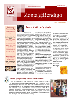 September 2014 - Zonta Club of Bendigo Inc