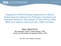 a pilot source tracking network of Next Generation Sequencing