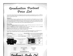 Grad Photography Price List - Pridhams Studio