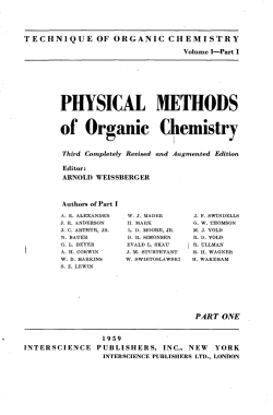 PHYSICAL METHODS of Organic Chemistry