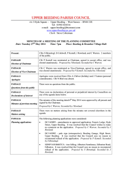 27th May 2014 - Upper Beeding Parish Council