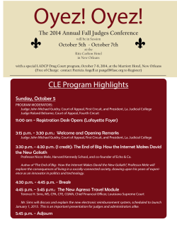 Revised 2014 Fall Judges Conference CLE info.indd