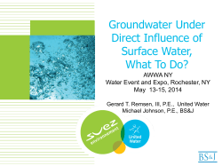 Groundwater Under Direct Influence of Surface Water, What To Do?