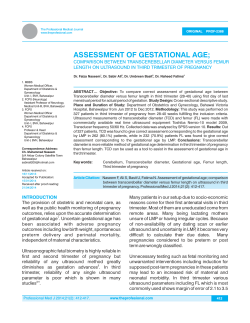 assessment of gestational age - The Professional Medical Journal