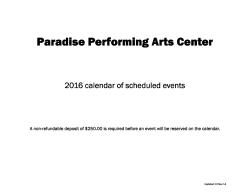 event schedule 2016 - Paradise Performing Arts Center