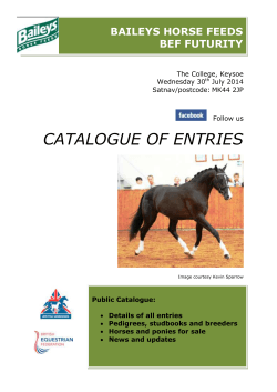 CATALOGUE OF ENTRIES - BEF