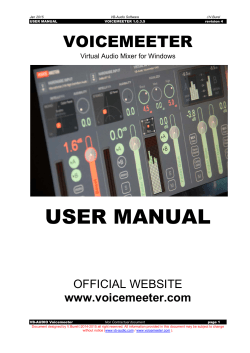 Voicemeeter User Manual - VB